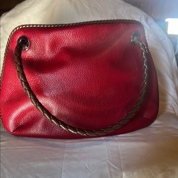 Red Leather Shoulder Bag - Picture 2 of 3
